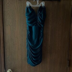 Blue Blush Strapless Teal Dress